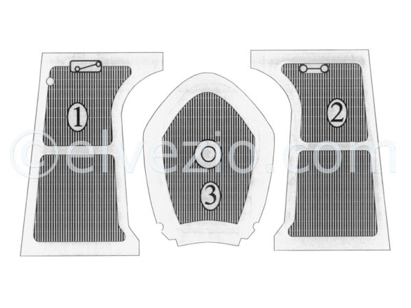 Serie Completa Tappeti In Gomma per Fiat 508 Nuova Balilla.