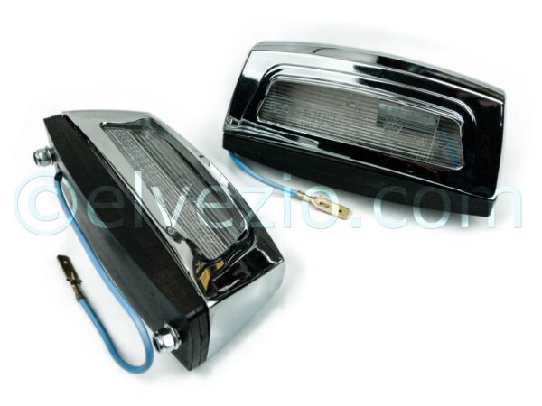 Metal Chrome Rear Number Plate Lights - HF Model - Elvezio