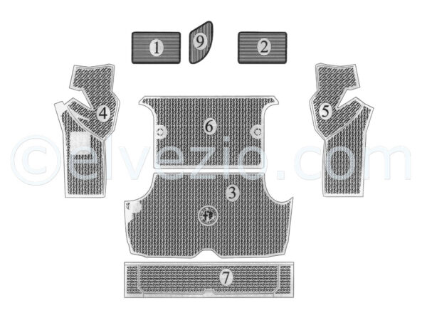 Serie completa tappeti Modelli con Moquette